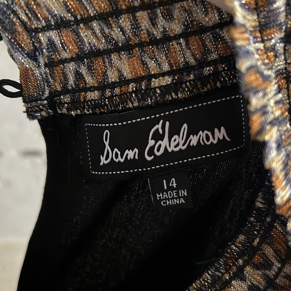 Sam Edelman metallic leopard print high low dress - Picture 7 of 9